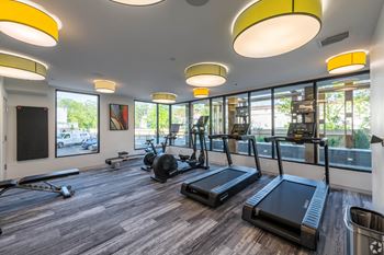 Cardio machines in gym